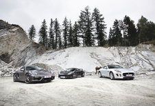 Jaguar F-Type Coupé, Lotus Exige S en Porsche Cayman : Vuurwerk