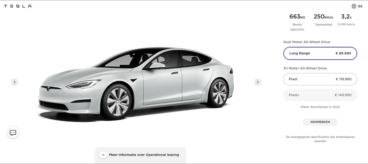 Tesla schrapt de aangekondigde Model Plaid+