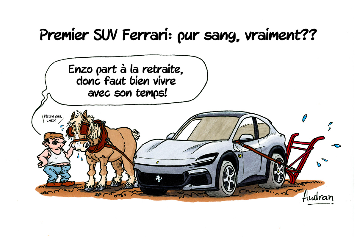 La story d'Audran - Ferrari Purosangue, un percheron à Maranello