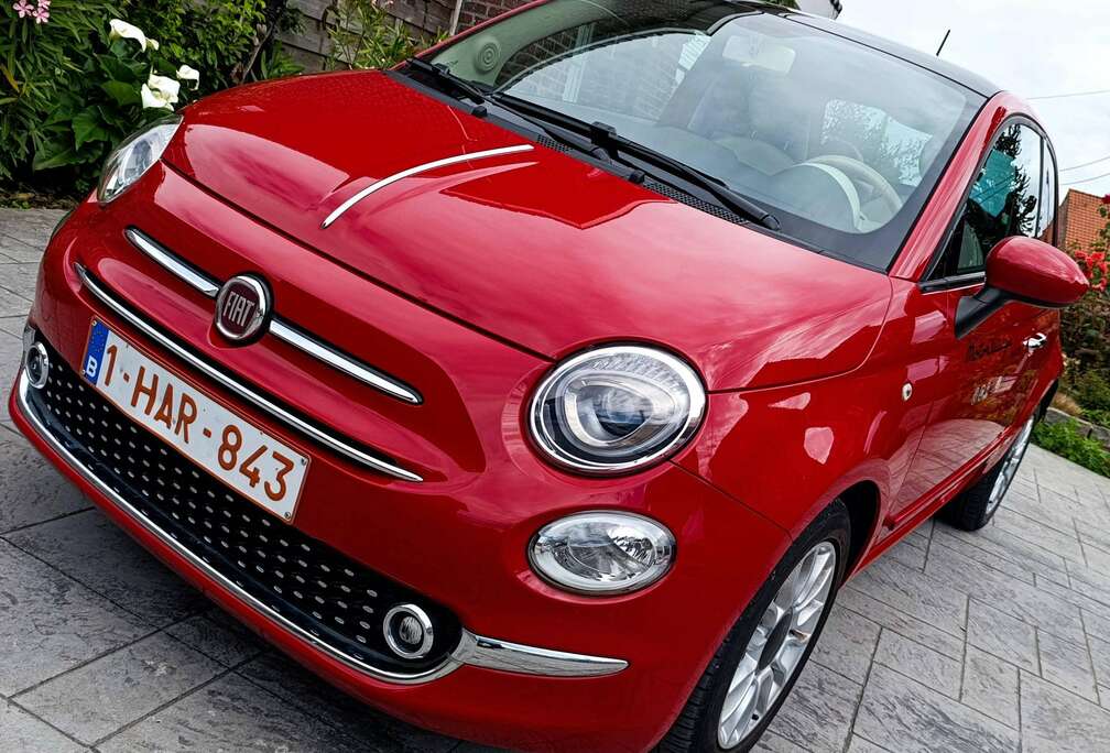 Fiat 500 1.2i Lounge (EU6d-TEMP) PANORAMIQUE CLIM ÉTAT NEUF CUIR 9345 CARNET CARPASS  RELL CTOKCARPASS ETAT PARFAIT  NEUF