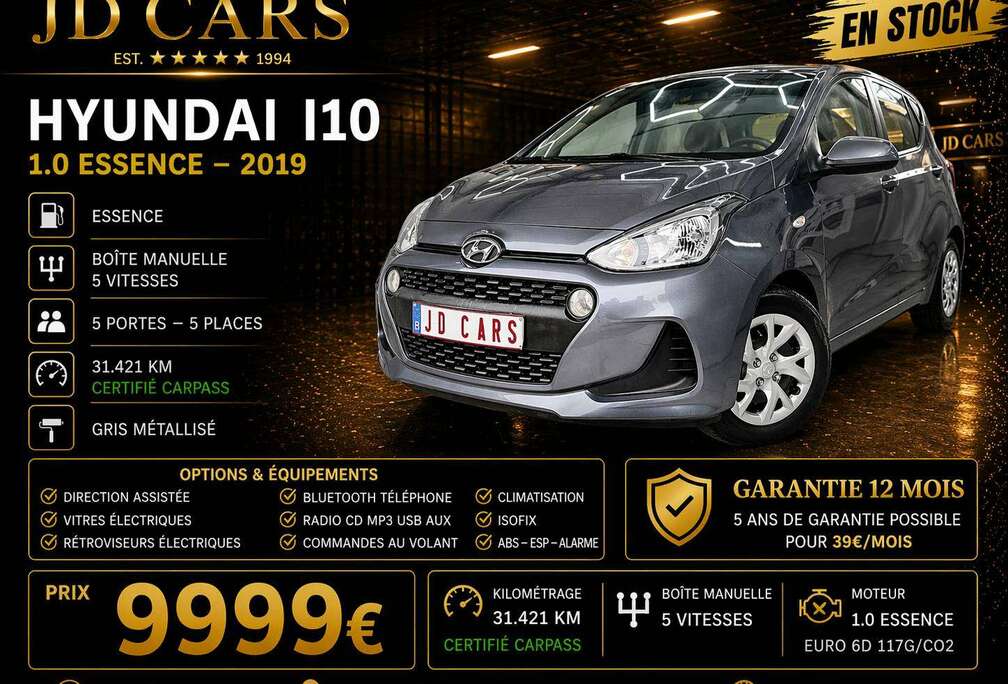 Hyundai I10 1.0 ESSENCE 31.000KMGARANTIE 1 AN CTOK