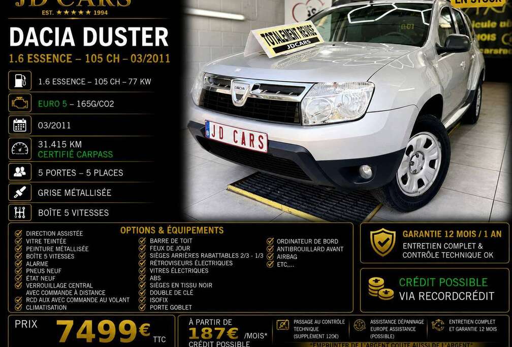 Dacia DUSTER 1.6 ESSENCE 31MKM‼️GARANTIE 1 AN CTOK ‼️