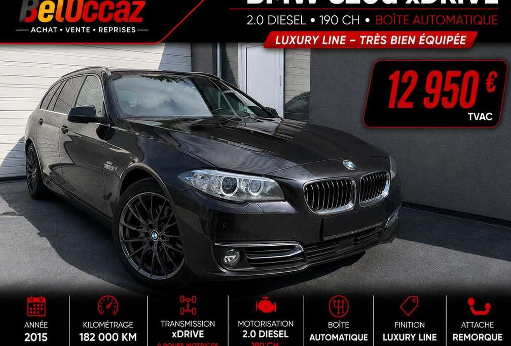 BMW  BMW 520d xDrive LUXURY LINE – BVA – 190 CH – FULL OPTIONS