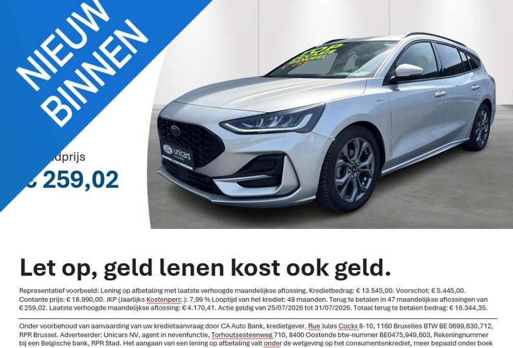 Ford St-Line 1.0 Ecoboost mhev 125pk m6 TREKHAAK AFNEEM