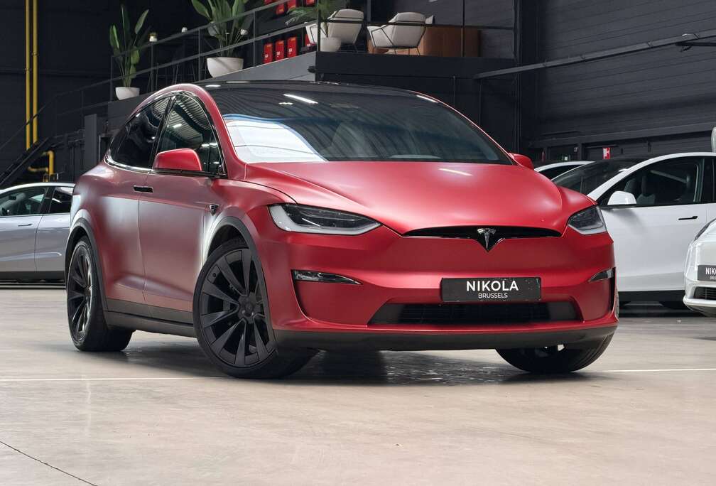 Tesla PLAID - FULL WRAP SATIN RED - ENHANCED AUTOPILOT  - 6 SEATS - 1.020HP - 22inch WHEELS