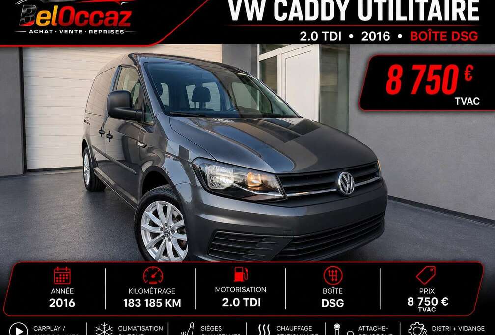 Volkswagen  VW UTILITAIRE 2.0 TDI DSG – CARPLAY – CHAUFFAGE STATIONNAIRE – ENTRETIEN IMPORTANT FAIT