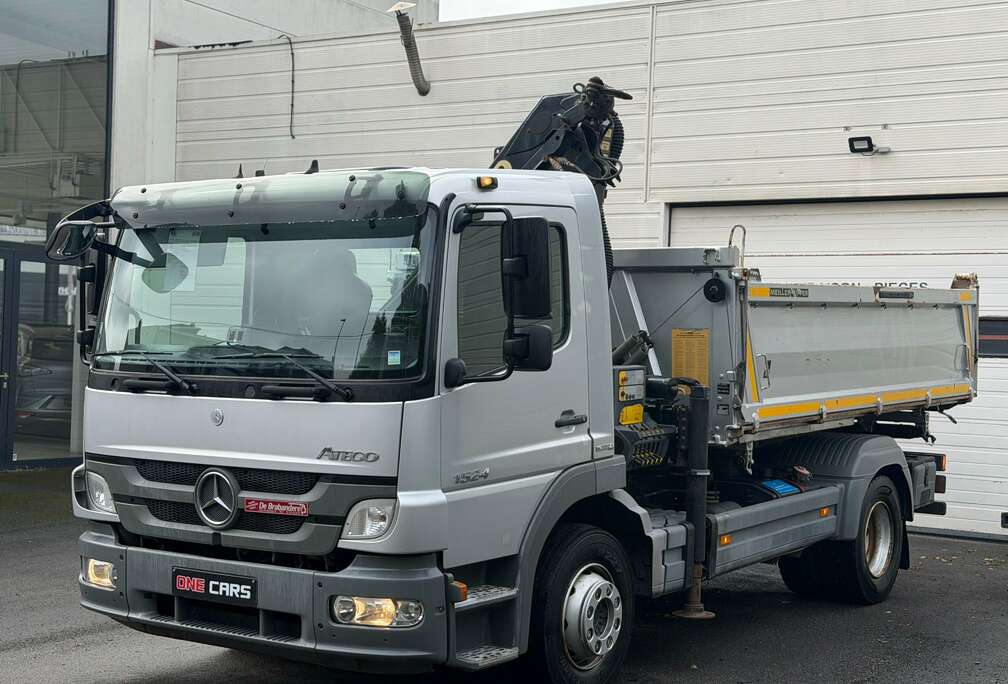 Mercedes-Benz 1524 .15T. 4X2 BENNE BASCULANTE +GRUE HYDRAULIQUE BENNE MEILLER (SEMI AUTOMATIQUE) TOIT OUVRANT+CLIM
