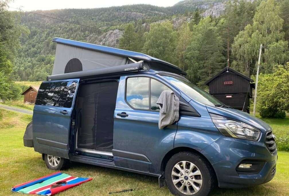 Ford Ford Transit Custom Nugget met hefdak 185 PK  Automaat  2021 Blue Metallic  136.000 km  Eerste eigenaar  Schadevrij