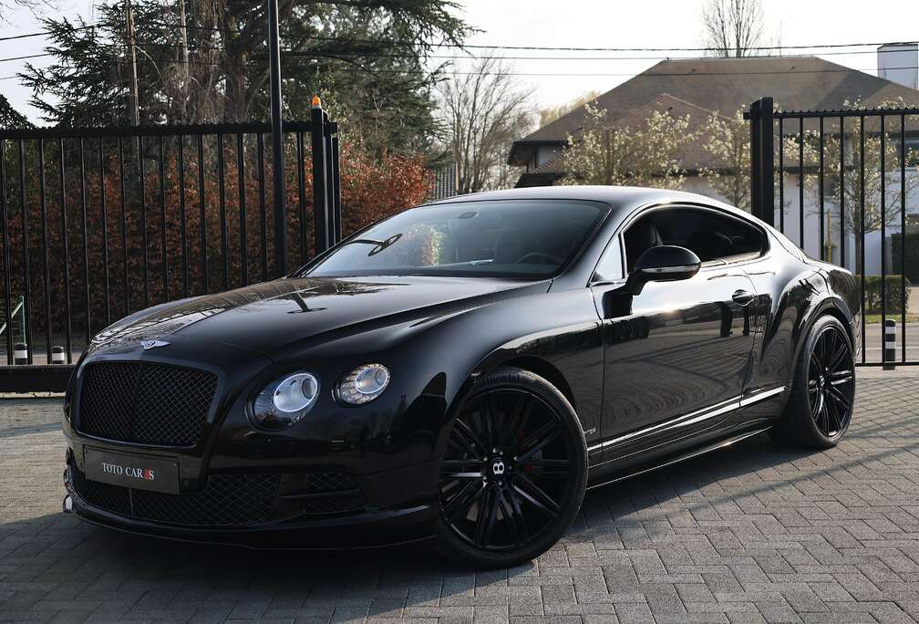 Bentley GT-Speed Coupé 6.0 W12  Full Historiek  Black on Black  630 pk.  Soft Close  Dubbel Glas  Car-Play  Key-Less