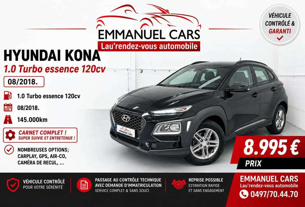 Hyundai 1.0 T-GDi Super équipé! CARPLAY,GPS,CAMERA, ... Carnet complet! GARANTIE 1AN