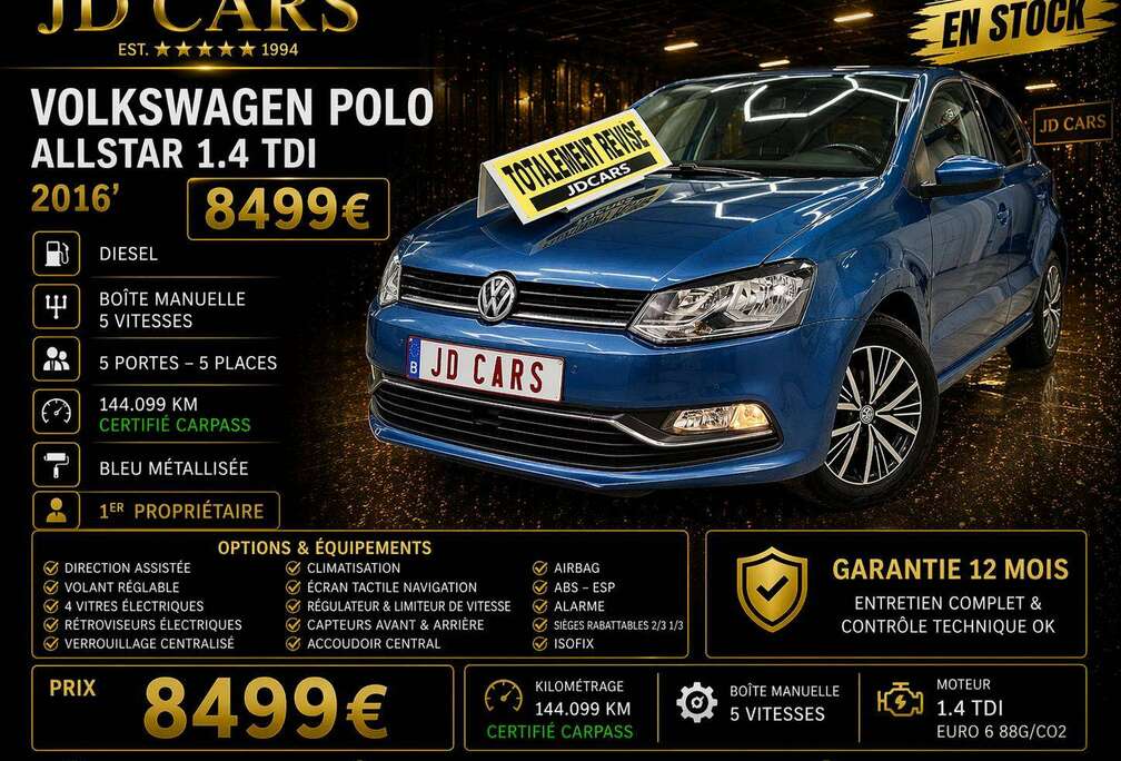 Volkswagen POLO 1.4 CR TDi ALLSTAR GARANTIE 1 AN CTOK