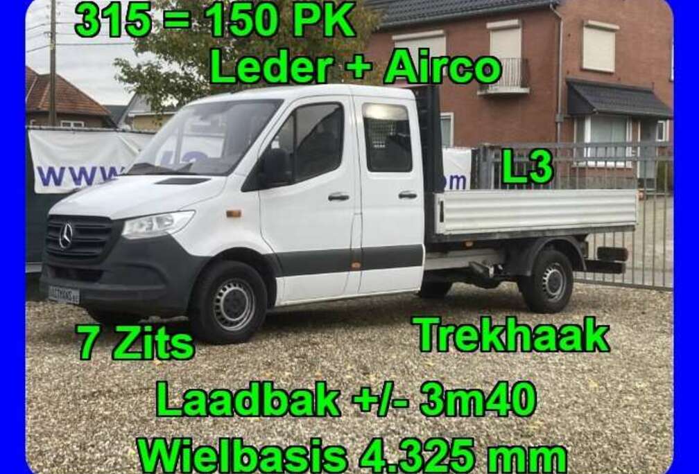 Mercedes-Benz 315 L3 28900+BTW Dubbele Cabine / Open bak / Leder