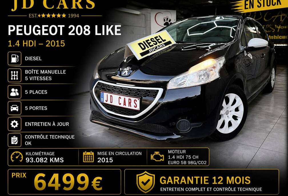 Peugeot 208 1.4 HDI LIKE 93.000KMGARANTIE 1 AN CTOK