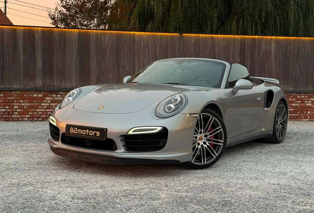 Porsche turbo cabrio/991.1/pdls+/acc/led/zetelventilatie/porsche serviceboek/gt silver metallic/espresso leder