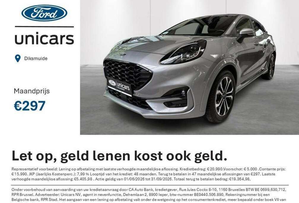Ford 1.0i Ecoboost mHEV 114kW Aut. ST-Line AUTOMAAT
