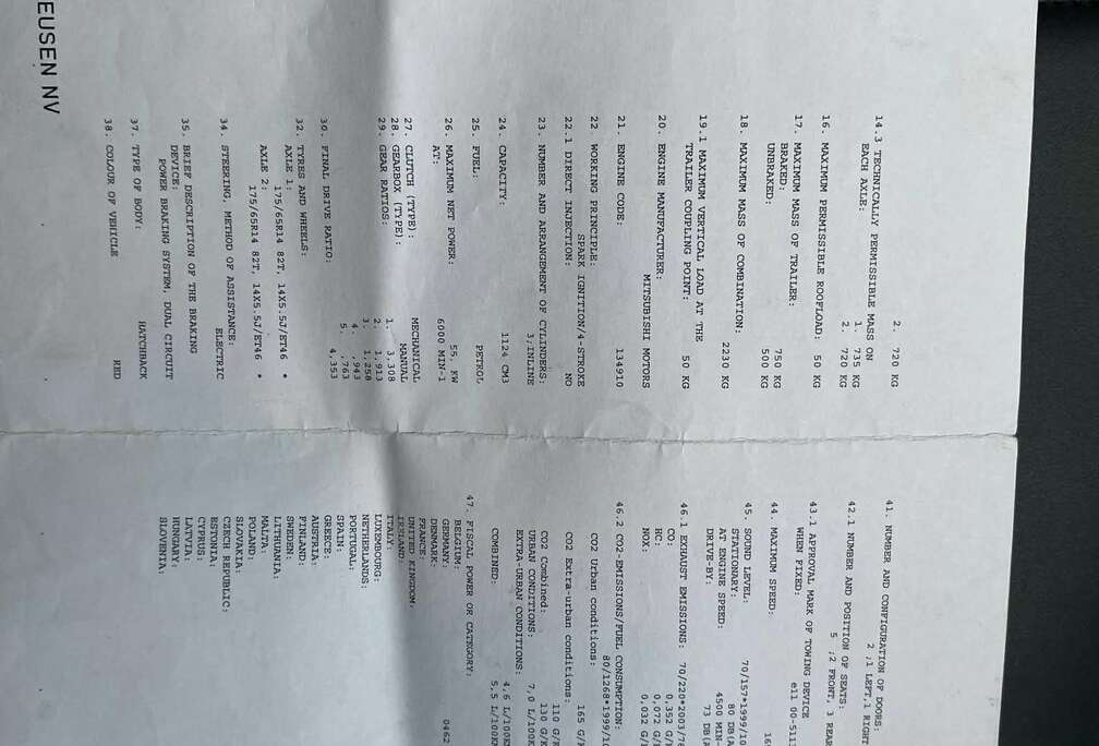 Mitsubishi Colt CZ3 1.1