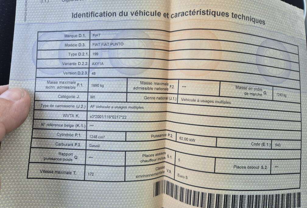 Fiat 1.3 MULTIJET 16V 85 S&S DPF 95G DYNAMIC ENTREPRISE