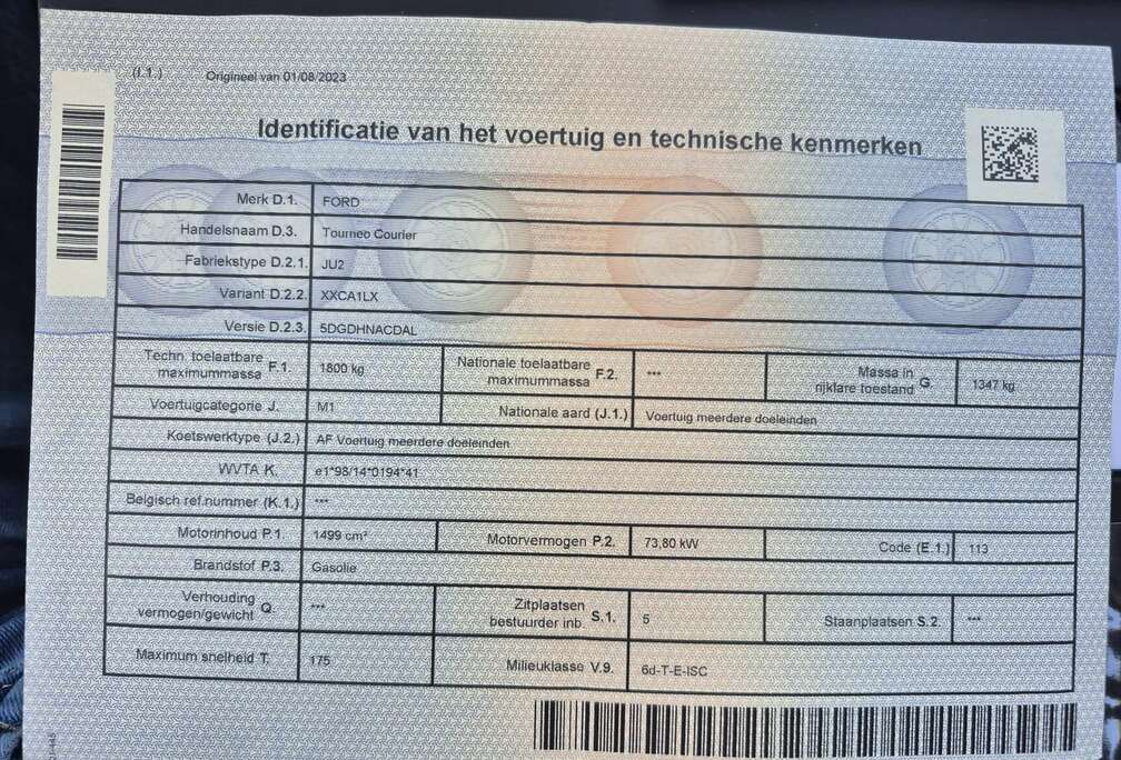 Ford Tourneo Courier 1.5 TDCi S
