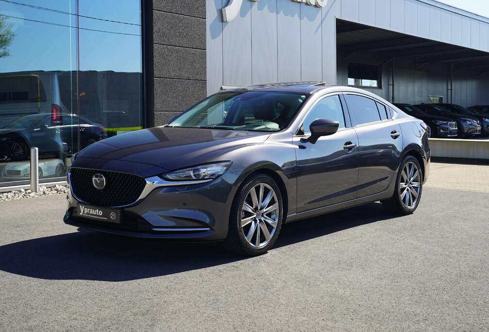 Mazda 6 2.0i SKYACTIV-G Takumi Camera 360 Leder Verwarmde en gekoelde zetels met geheugen Verwarmd stuur Adaptieve cruise Bose