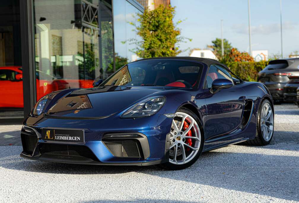 Porsche Boxster Spyder / 4.0 PDK / 1 OWNER / Belgian Car / Gentian Blue / Bordeaux / PASM / PTV / PDLS+ / BOSE / Park Assist
