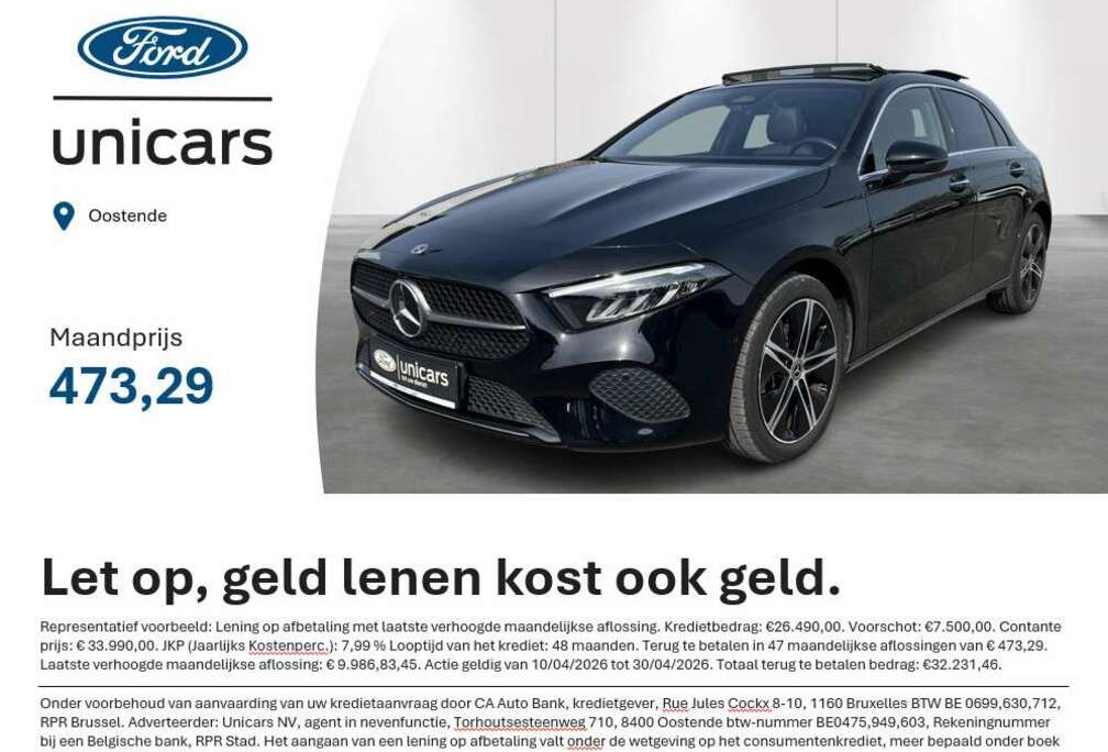 Mercedes-Benz A e Luxury Line Panoramisch dak