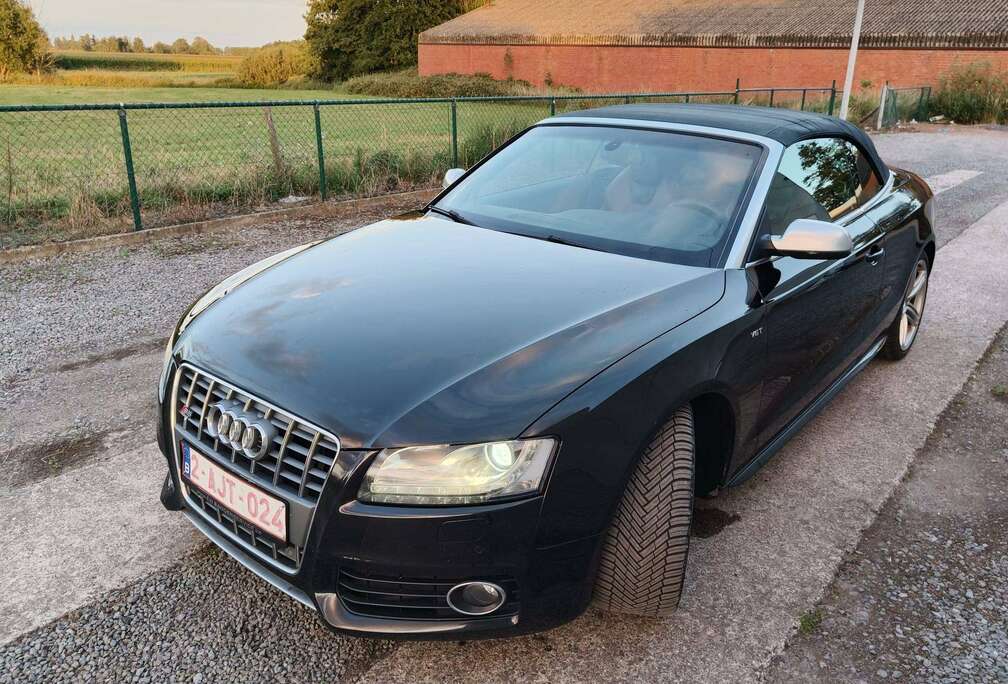 Audi S5 Cabriolet 3.0 V6 TFSI Quattro S5 S tronic Zwart & Magma Rood Leder  Zeer strak