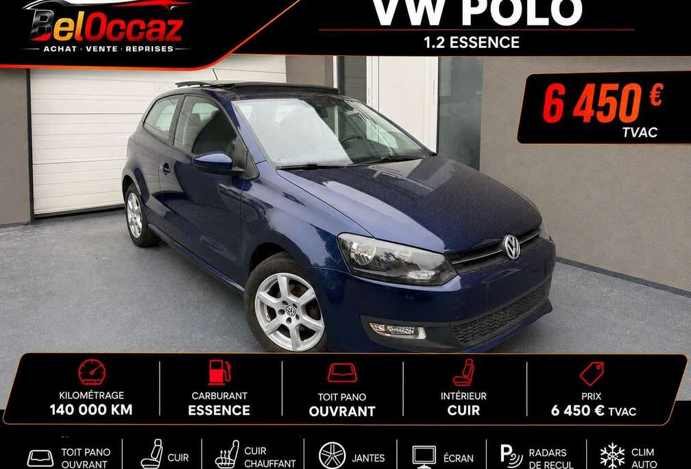 Volkswagen  VW POLO 1.2 ESSENCE • TOIT PANO • CUIR CHAUFFANT • ÉCRAN • RADARS • Garantie 12mois