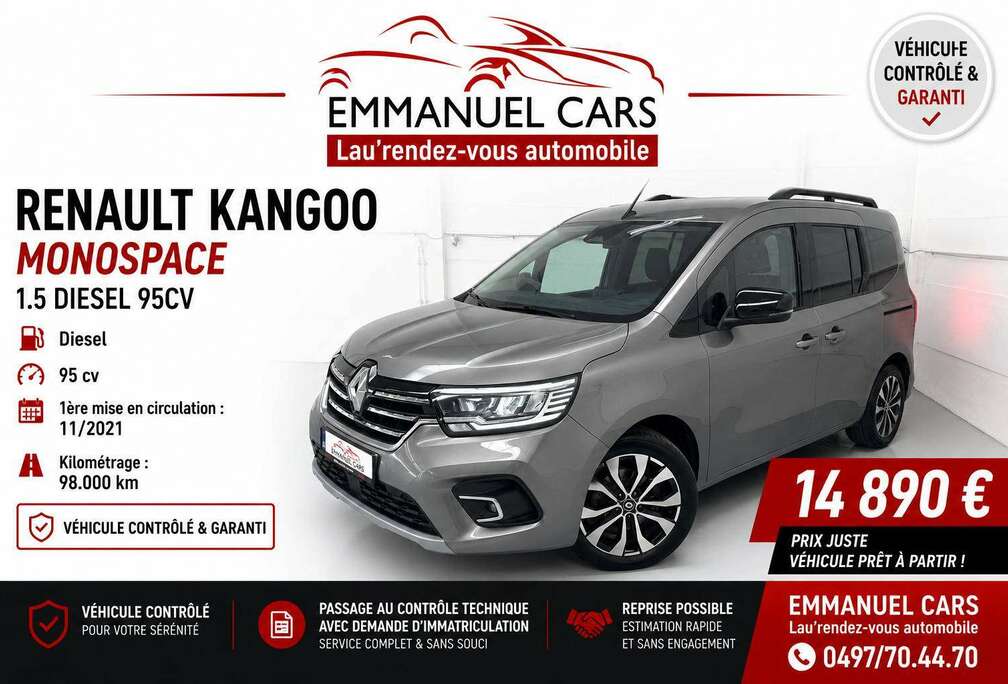 Renault 1.5 Blue dCi INTENS. Alu, CarPlay, air-co. 1er PROPRIETAIRE