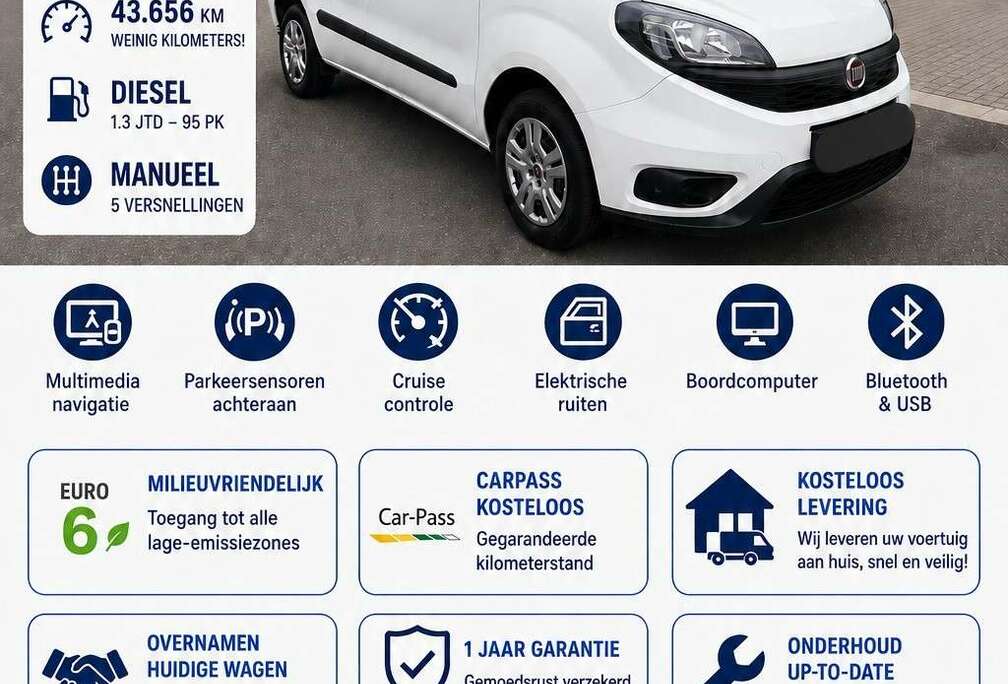 Fiat Doblo 1.3JTD❤️43.747km ❤️EURO6❤️ 1STE EIGENAAR GA
