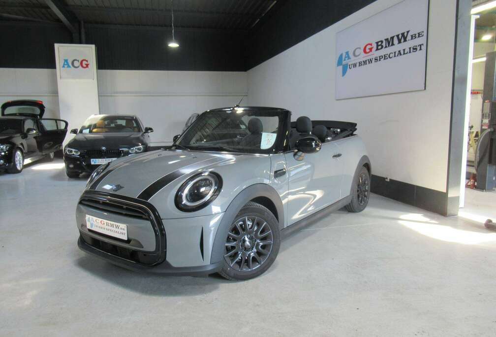 MINI MINI Cabrio 14500 km  Als Nieuw Moonwalk Grey Black Shadow LED Zetelverwarming PDC Carplay Lichtpack DAB
