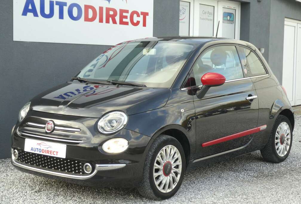 Fiat 1.2i Rosso Amore Airco, Pano **GARANTIE 1 JAAR**