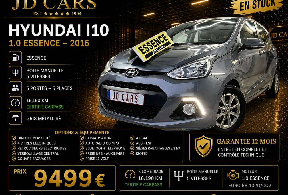 Hyundai I10 1.0 ESSENCE 16.000KMGARANTIE 1 AN CTOK