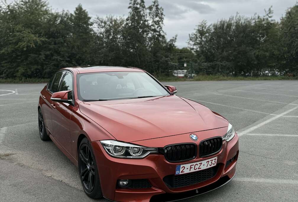 BMW 330e - F30 orange sunset