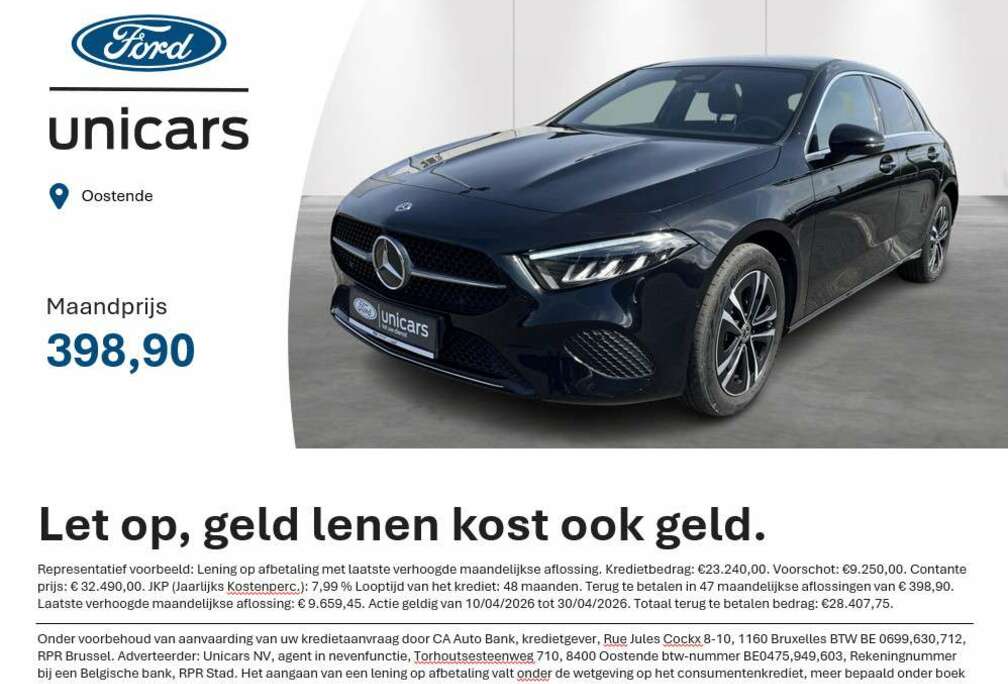 Mercedes-Benz A e Business Line Leder - Open dak