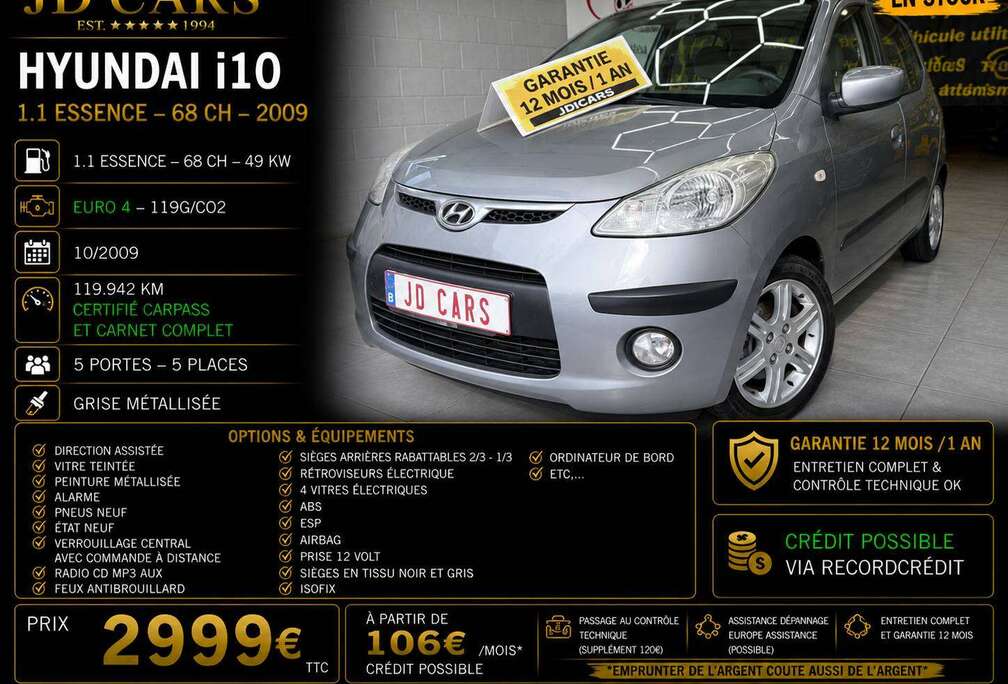 Hyundai I10 1.1 ESSENCE GARANTIE 1 AN CTOK