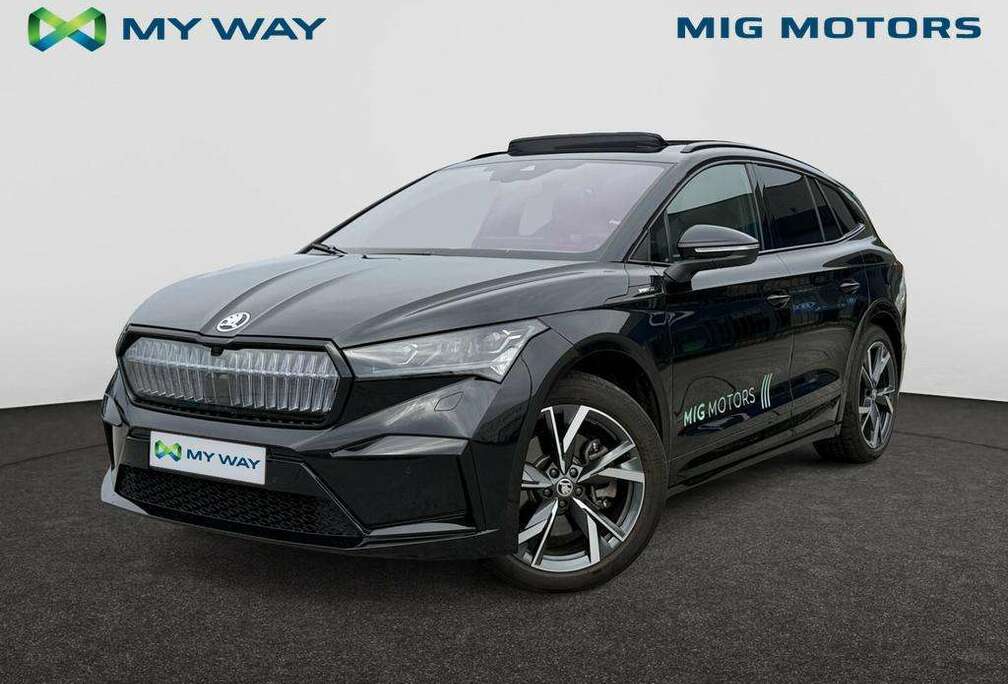 Skoda 85 Sportline 82kWh (285pk) /// Panoramisch schuifdak /// CRYSTAL GRILL ///  Inklapbare trekhaak /// Elektrische kofferkle