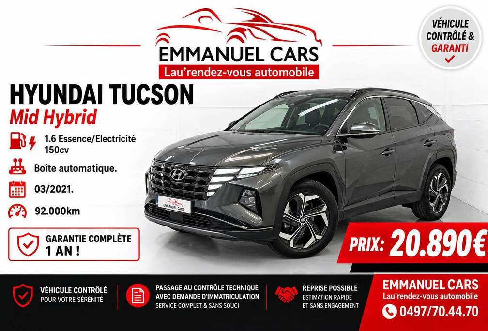 Hyundai 1.6 T-GDi Mild Hybrid SHINE. Full Options: CUIR+GPS+CARPLAY+CAMERA 360