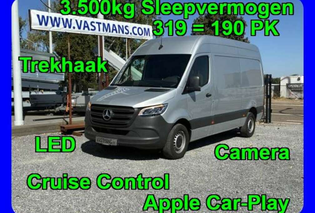 Mercedes-Benz 319 / 38.800 € + BTW / Trekhaak 3.500 kg / L2H2 L2 H2 / 190 PK / LED / Car-Play / Cruise Control