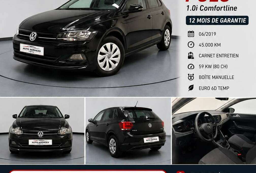 Volkswagen Polo 1.0i Comfortline- 12 mois de garantie