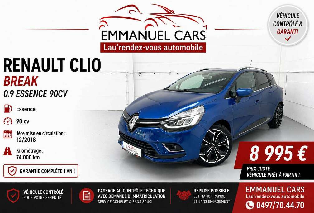 Renault 0.9 TCe SUPER EQUIPÉ! GPS, ALU, Mi-cuir. GARANTIE COMPLETE 1AN