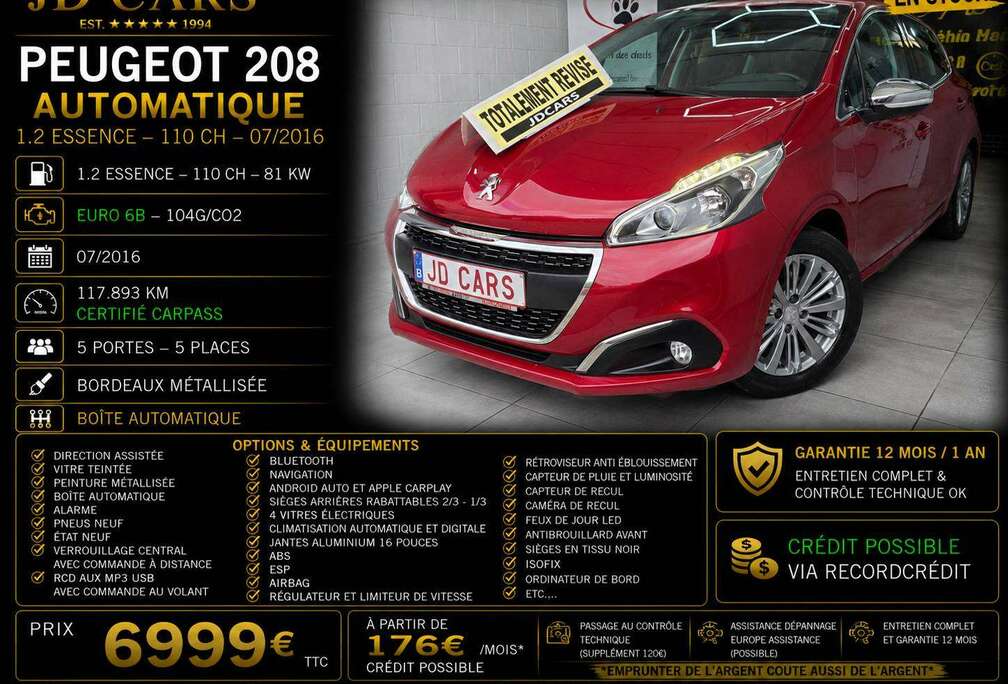 Peugeot 208 1.2 ESSENCE AUTOMATIQUE ‼️GARANTIE 1 AN CTOK‼️