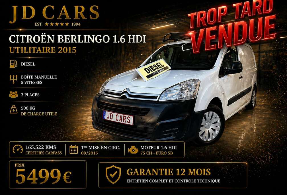Citroen 1.6 HDi UTILITAIRE GARANTIE 1 AN CTOKTROP TARD VENDUE