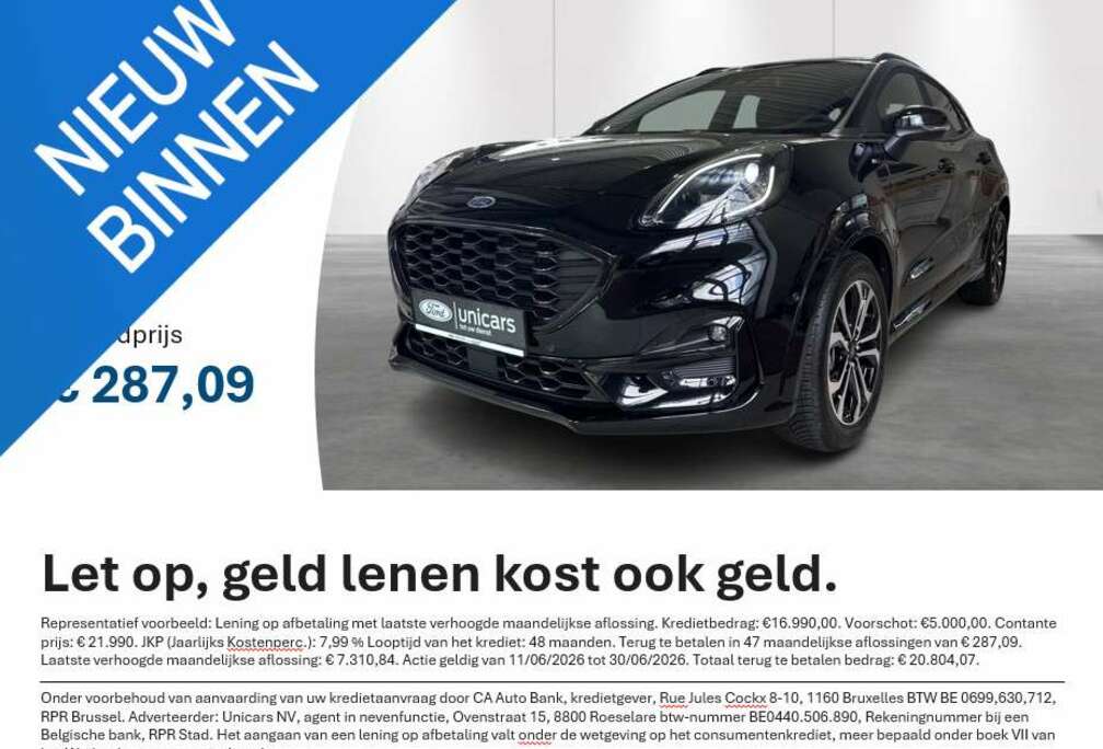 Ford 1.0i Ecoboost mHEV 114kW Aut. ST-Line X AUTOMAAT