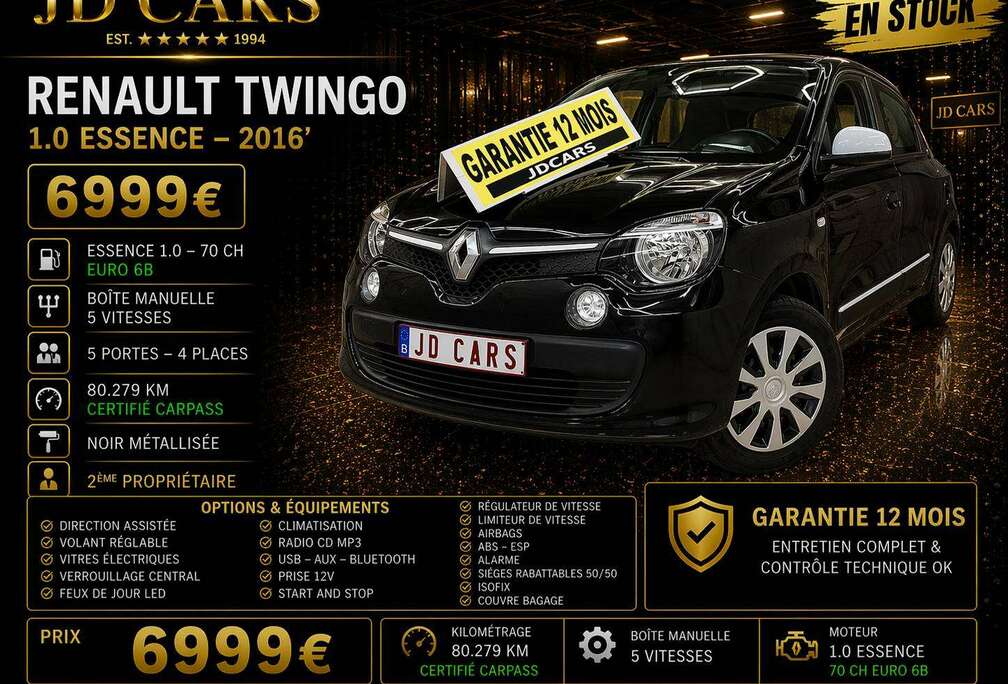 Renault TWINGO 1.0 ESSENCE LIMITED 80.000KMGARANTIE 1 AN CTOK