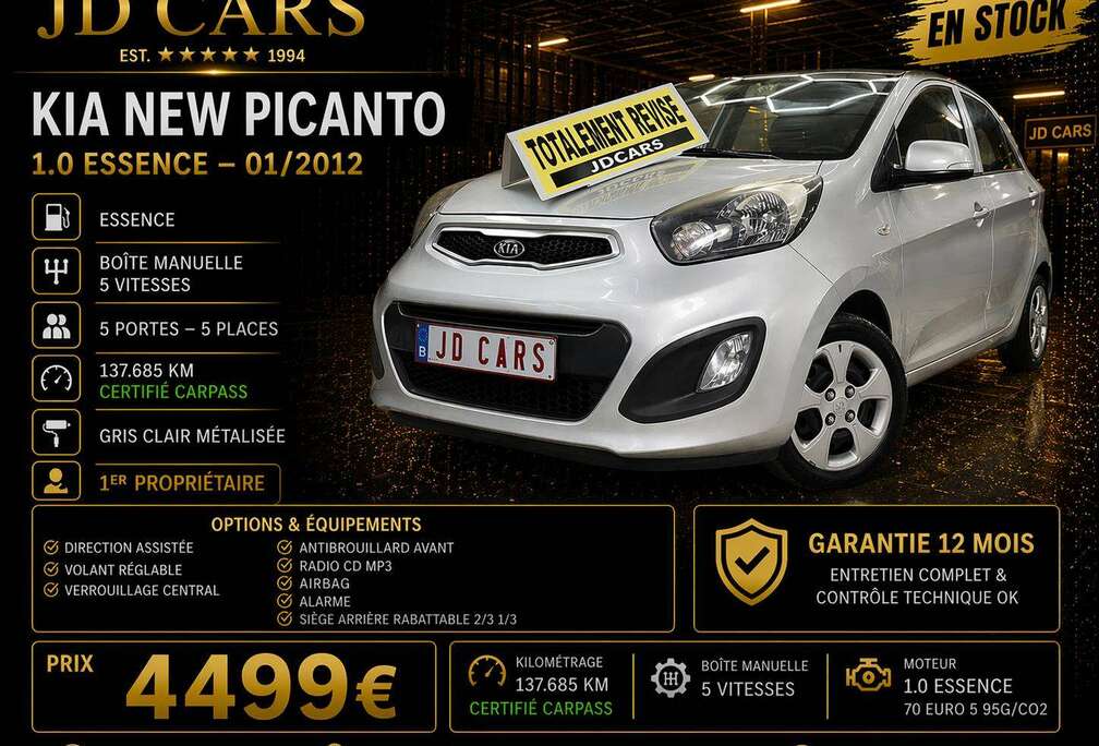 Kia Picanto 1.0 ESSENCE GARANTIE 1 AN CTOK
