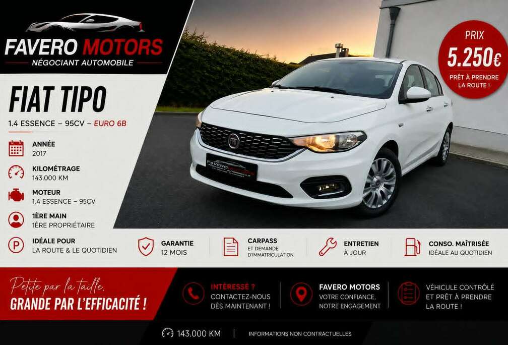 Fiat Tipo 1.4i Lounge / 1ere main / GARANTIE 12 MOIS