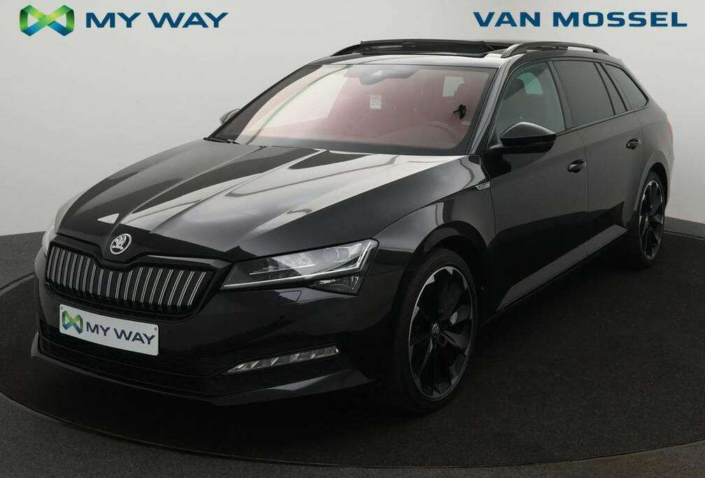 Skoda Superb Wagon Sportline 1.4TSI iV 218PK *AUTOMAAT*PANODAK*LEDER*TREKHAAK*CAM*CRUISE*PDC*APP-CONNECT*...*