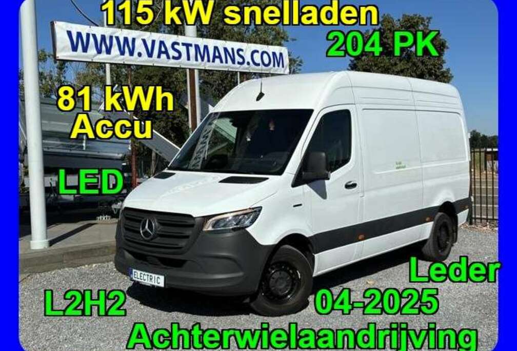 Mercedes-Benz 38.000€ + BTW / LED / Leder / eSprinter 320 * 81 kWh / 115 kW Snelladen * 204PK / L2H2 RWD E-Sprinter
