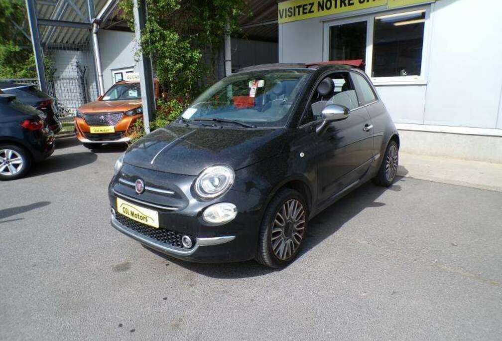 Fiat 1.2 70cv Cabriolet noir 08/17 Airco GPS Capteurs