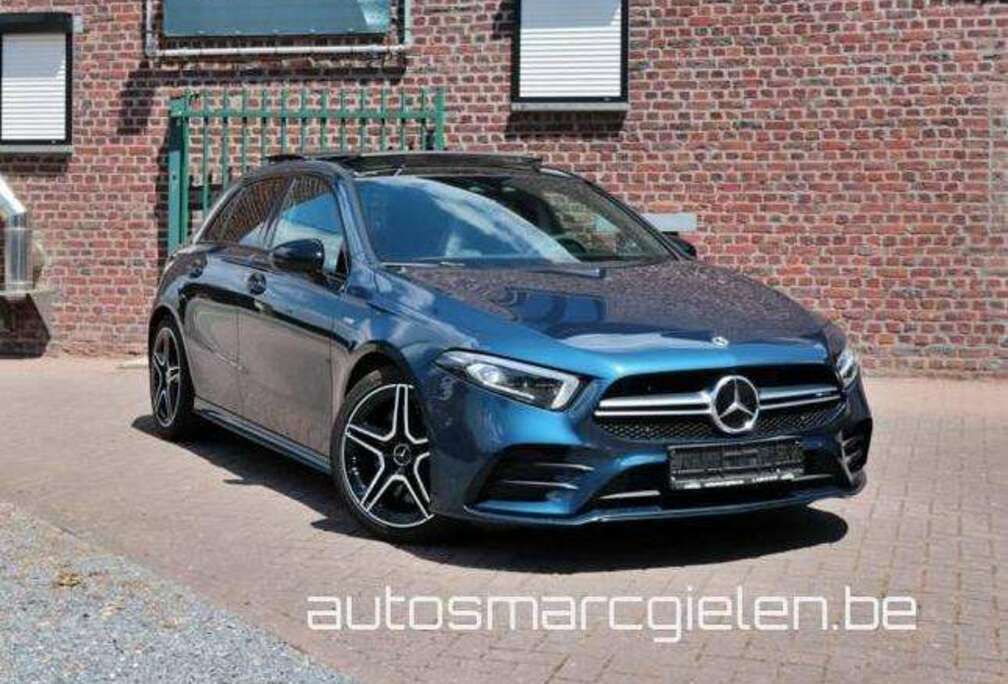 Mercedes-Benz A 35 AMG 4-Matic, Panoramadak, Carplay, Navi, LED, Camera, Leder, Distronic, Alarm, Verkeersbordherkenning